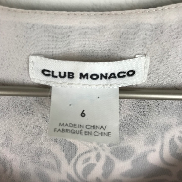 Club Monaco |  Silk Black/Ivory Floral Print Dress - Picture 7 of 8